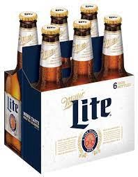 Miller Lite 6 pack bottles