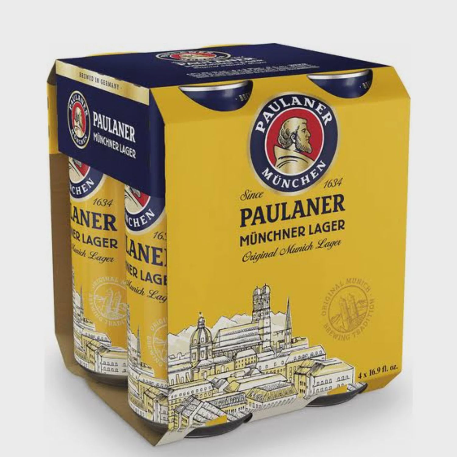 Paulaner Munchner Lager 16.9oz can 4pk