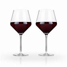 Angled Burgundy Glasses by Viski