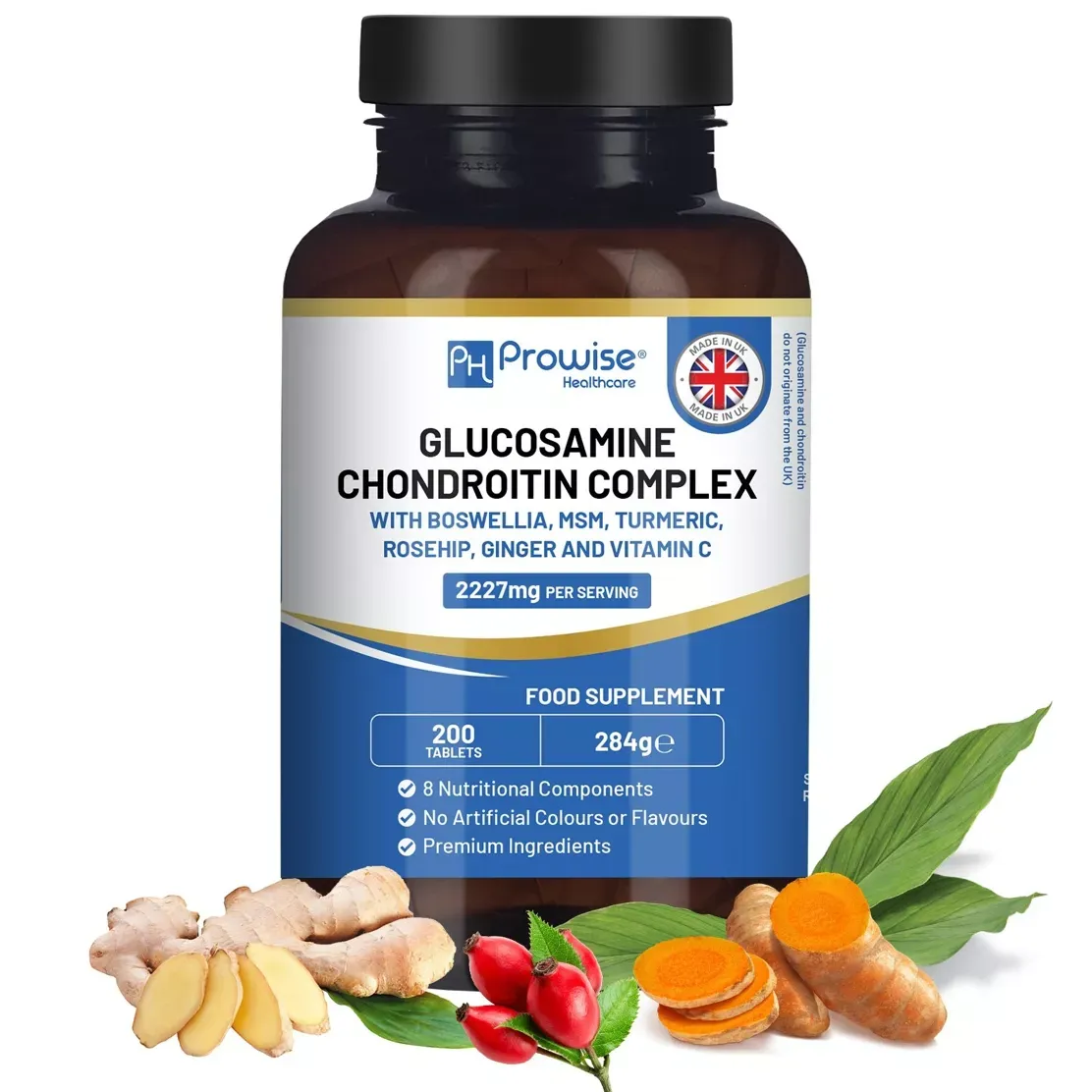 Complexe de glucosamine et de chondroïtine – 200 comprimés à haute concentration Complexe de glucosamine et de chondroïtine – 200 comprimés à haute concentration