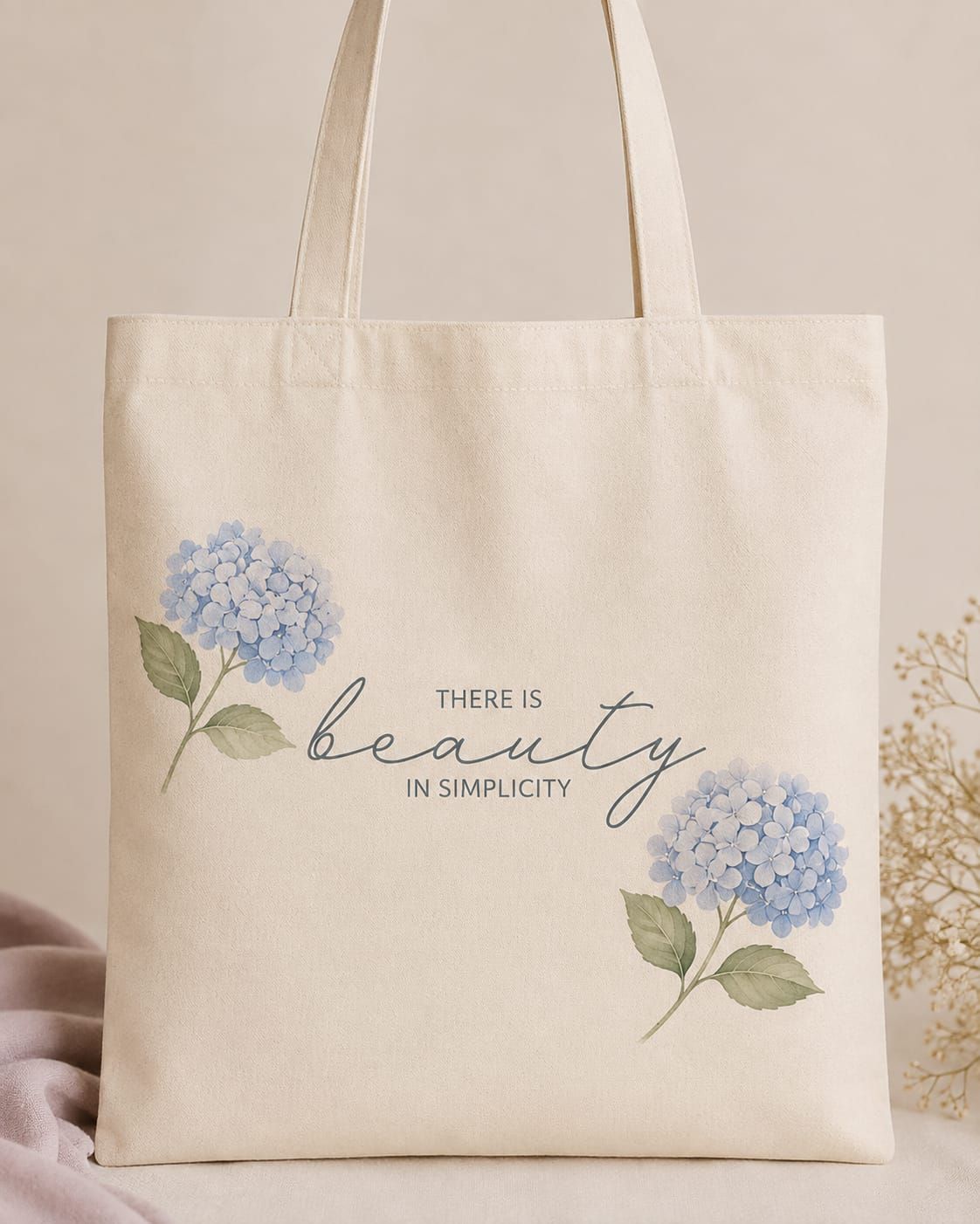 TOTE BAG que hace match con tu agenda 2027 THERE IS BEAUTY IN SIMPLICITY