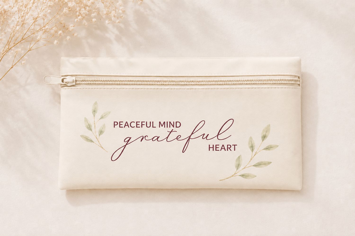 PENCIL POUCH que hace match con tu agenda 2027 PEACEFUL MIND, GRATEFUL HEART