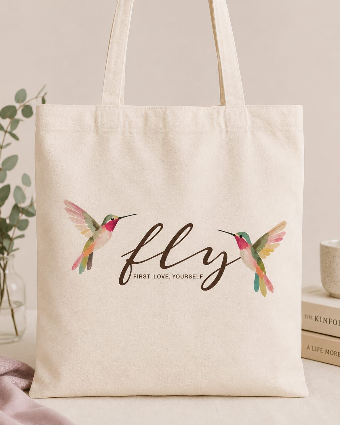 TOTE BAG que hace match con tu agenda 2027 FLY-FIRST LOVE YOURSELF