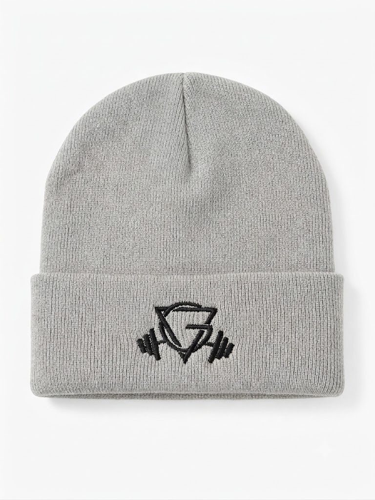 Vibes Gym Beanie Hat, Colour: Light Grey