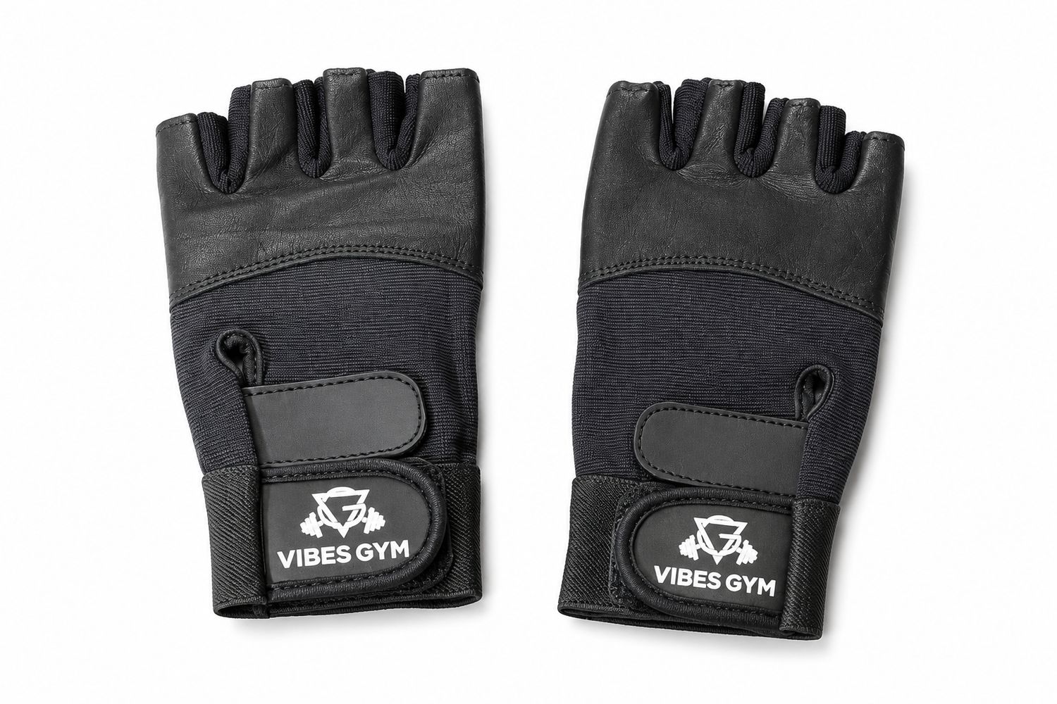 Vibes Gym Fingerless Gloves Black, Size: Large