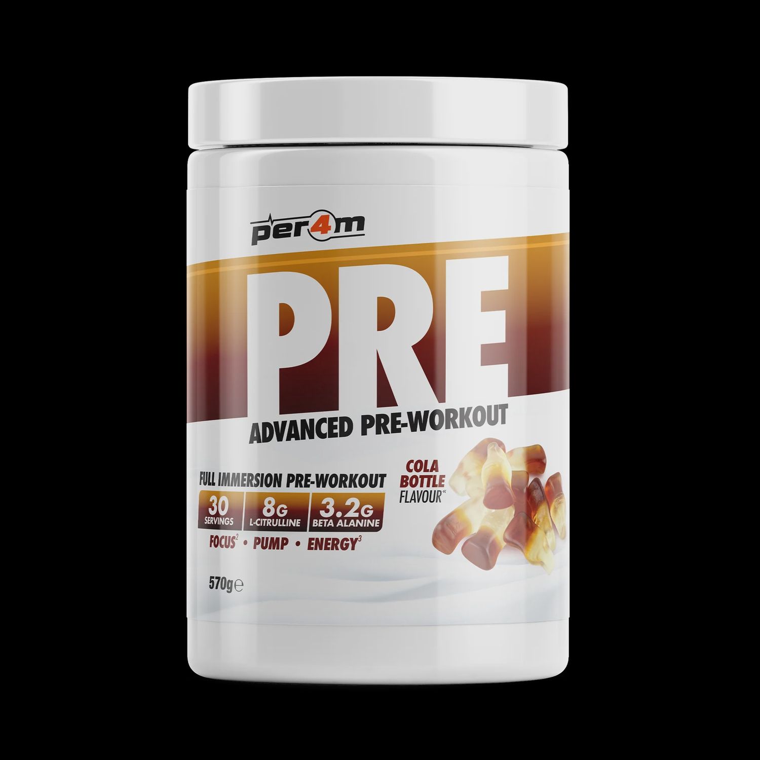 Per4m PRE Advanced Preworkout Formula 570g Per4m PRE Advanced Preworkout Formula 570g, Flavour: Cola Bottle