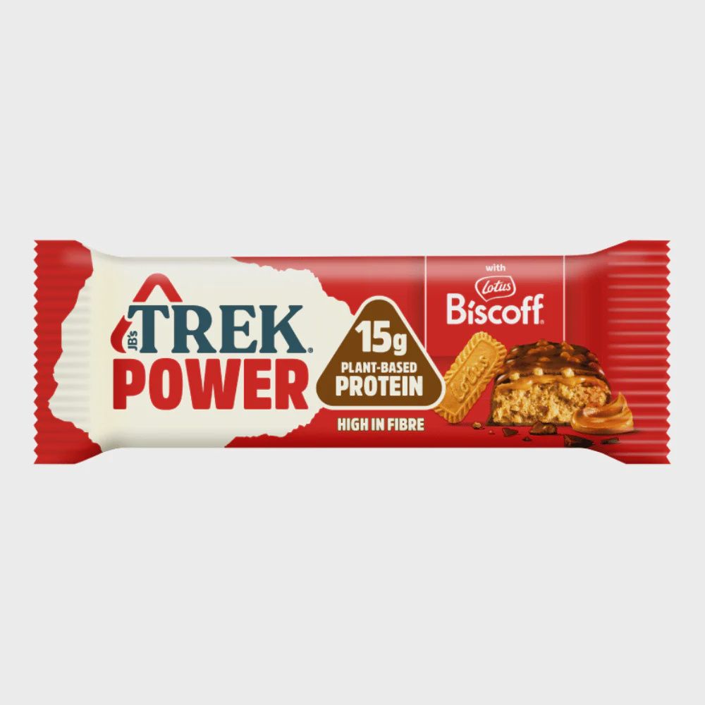 TREK Power Plant Based Protein Bar 55g, Flavour: Biscoff