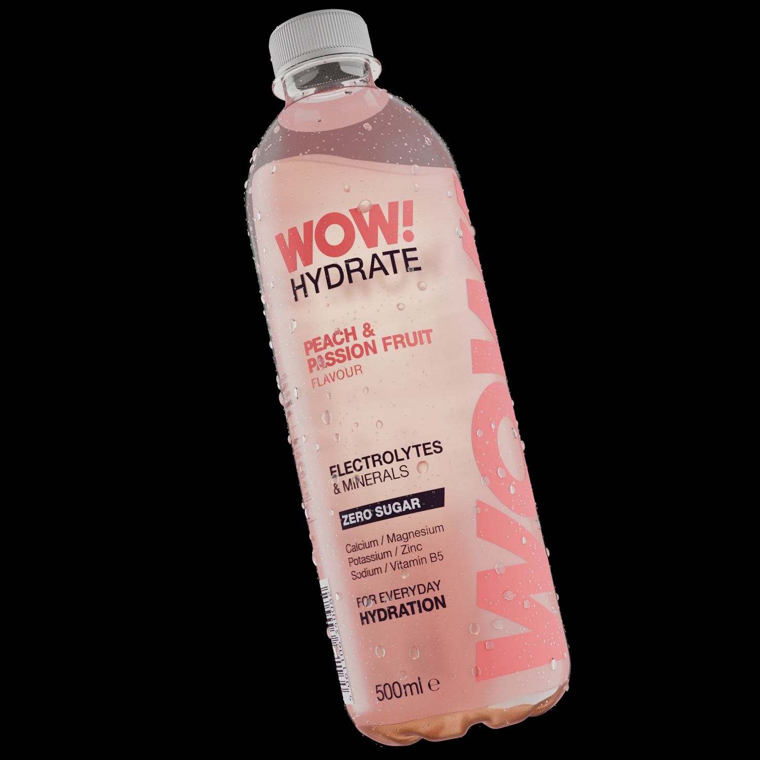 WOW! Hydrate Electrolytes 500ml, Flavour: Peach & Passionfruit
