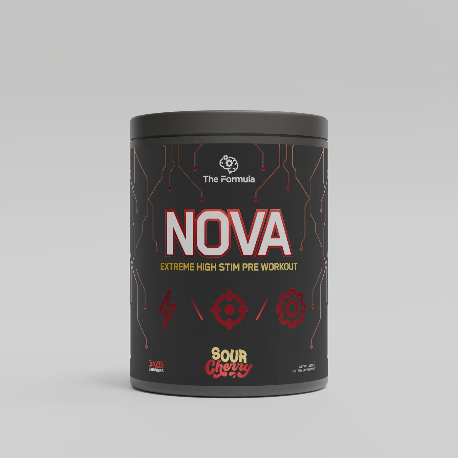 The Formula NOVA High-Stim Pre Workout 450g The Formula NOVA High-Stim Pre Workout 450g, Flavour: Sour Cherry