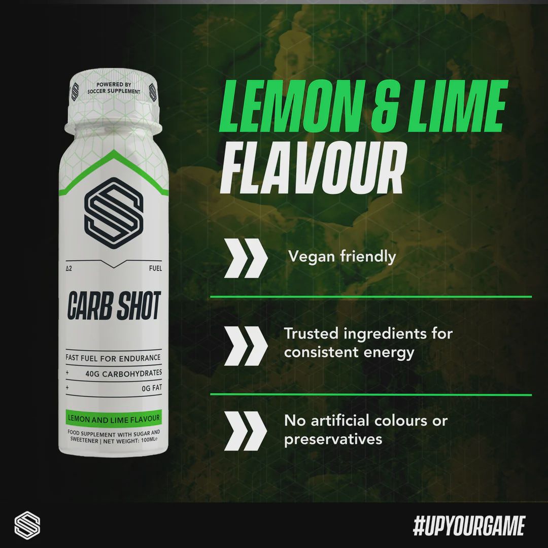 Soccer Supplement Carb Shot 100ml Soccer Supplement Carb Shot 100ml, Flavour: Lemon & Lime
