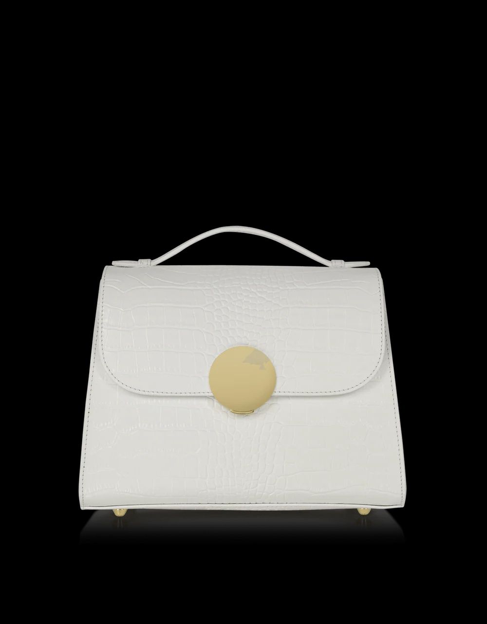 Bombo Croco Embossed Leather, Colour: White