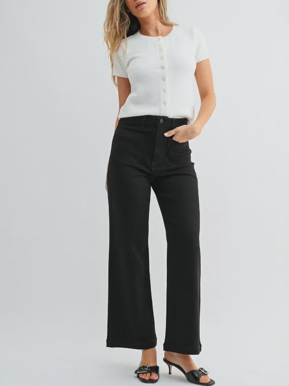 JBD Black Patch Pocket Wide Leg