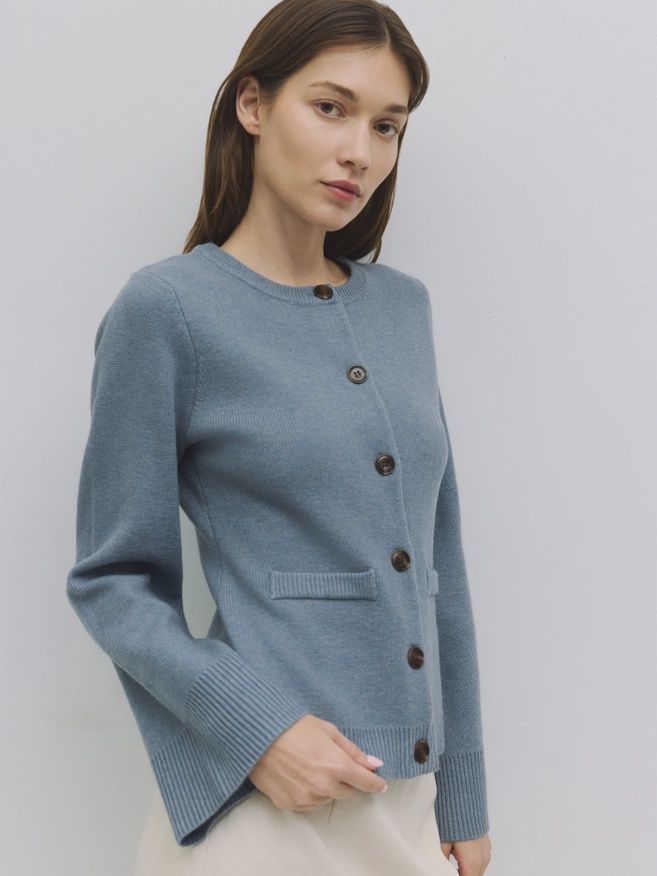Bell Sleeve Tyler Cardi Blue