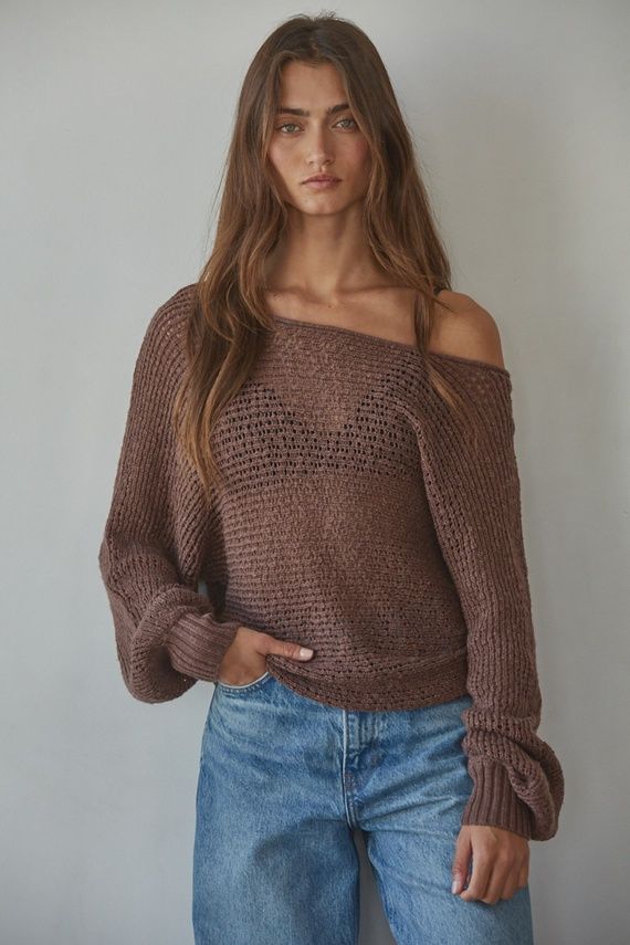 Crochet Wide Neck Chocolate