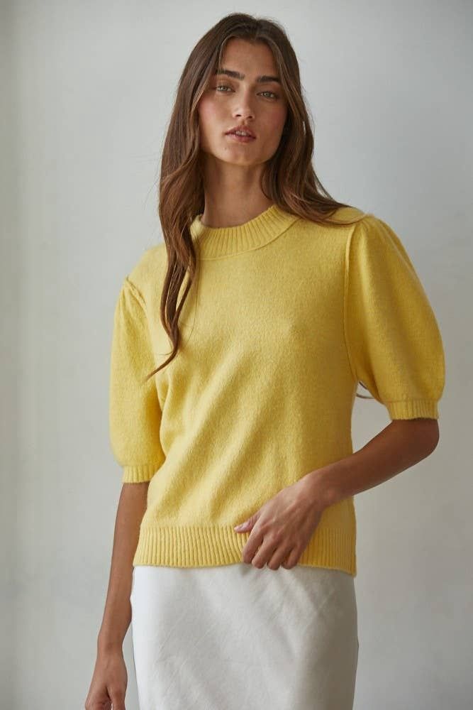 Marigold Puff Sleeve Knit Top