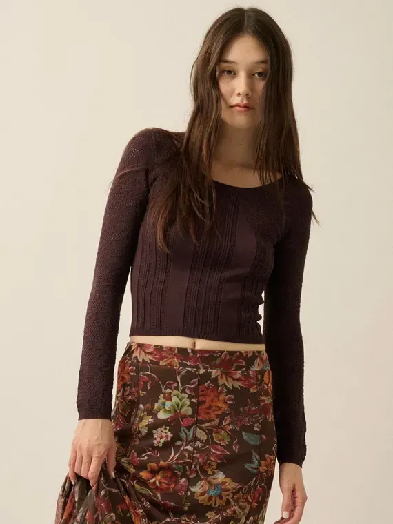 Pointelle Ribbed Top