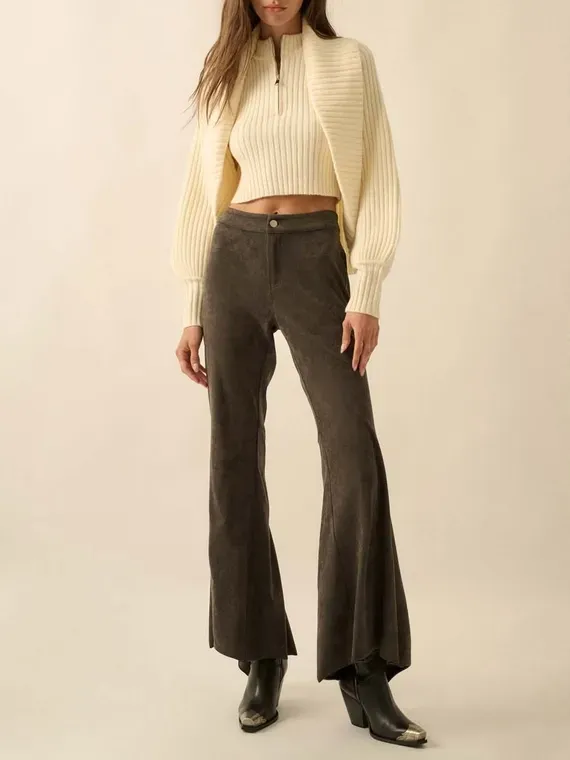 Shrug Ribbed Sweater Cream
