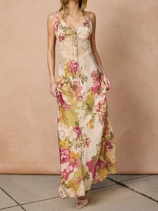 Romance &amp; Lace Pink Floral Maxi