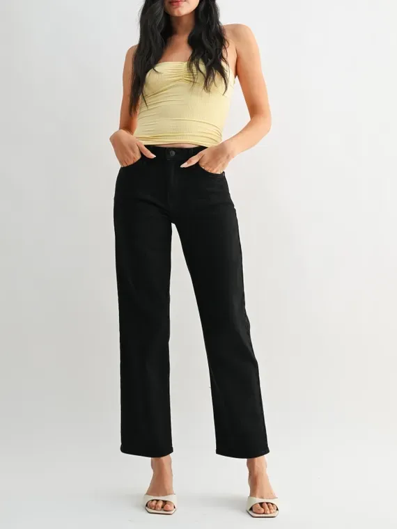 JBD Mid Rise Straight Leg Black