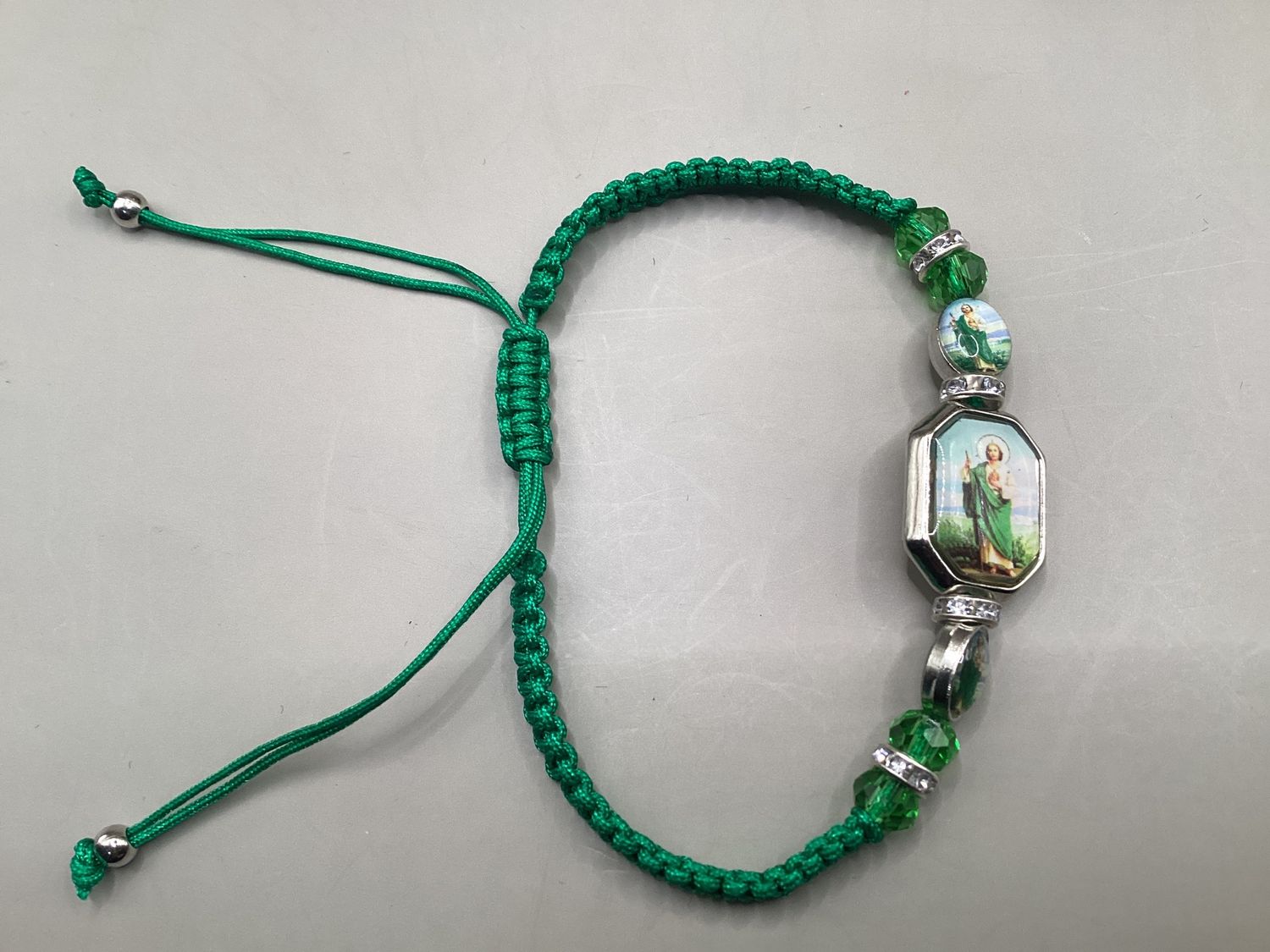 St Jude Thaddeus Macrame Bracelet (Green) Bracelet