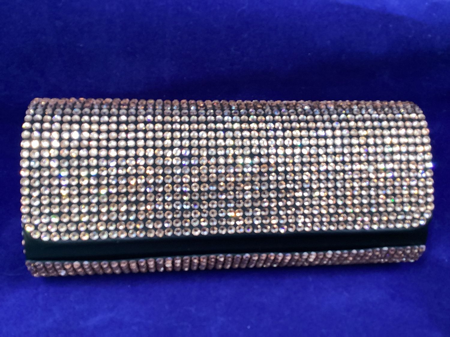 Rhinestone covered Case - Sunglass Case Square Metal Studded case (Rhinestone)