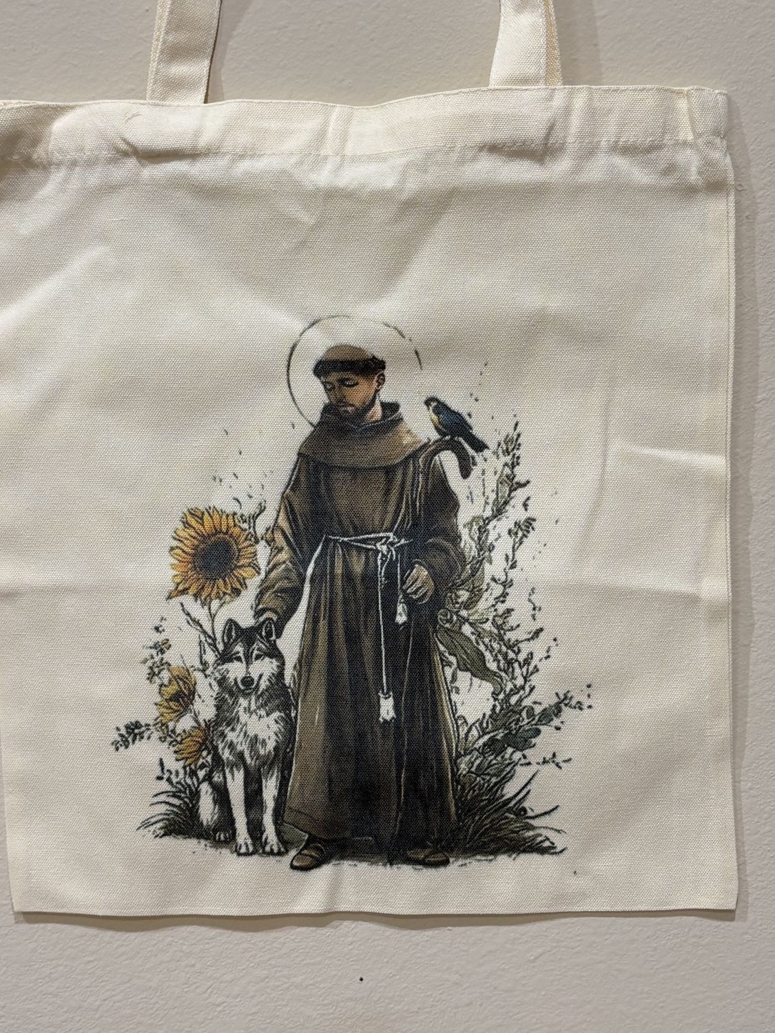 Tote Bags Canvas with St Francis of Assisi