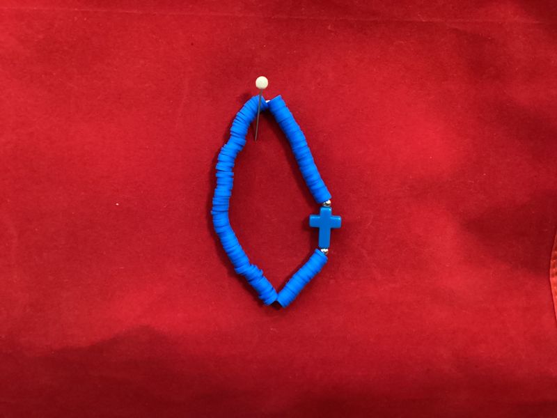 Stretchy Rubberized Blue Bracelet