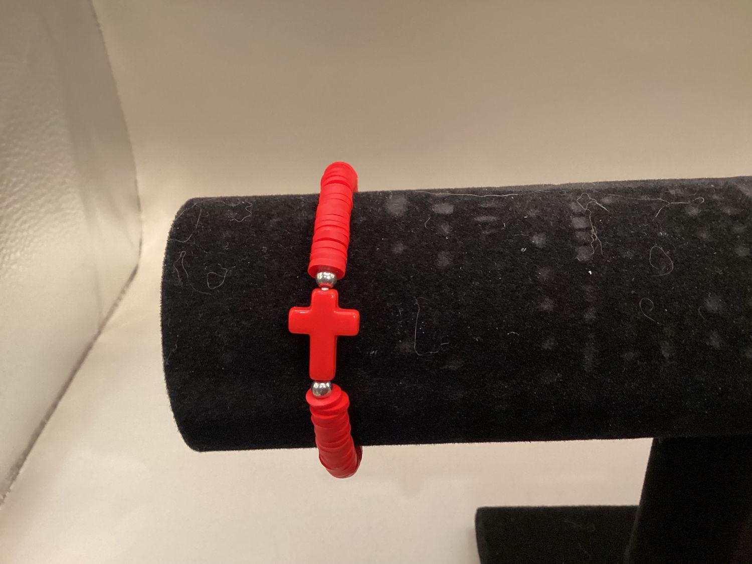 Stretchy Rubberized Red Bracelet