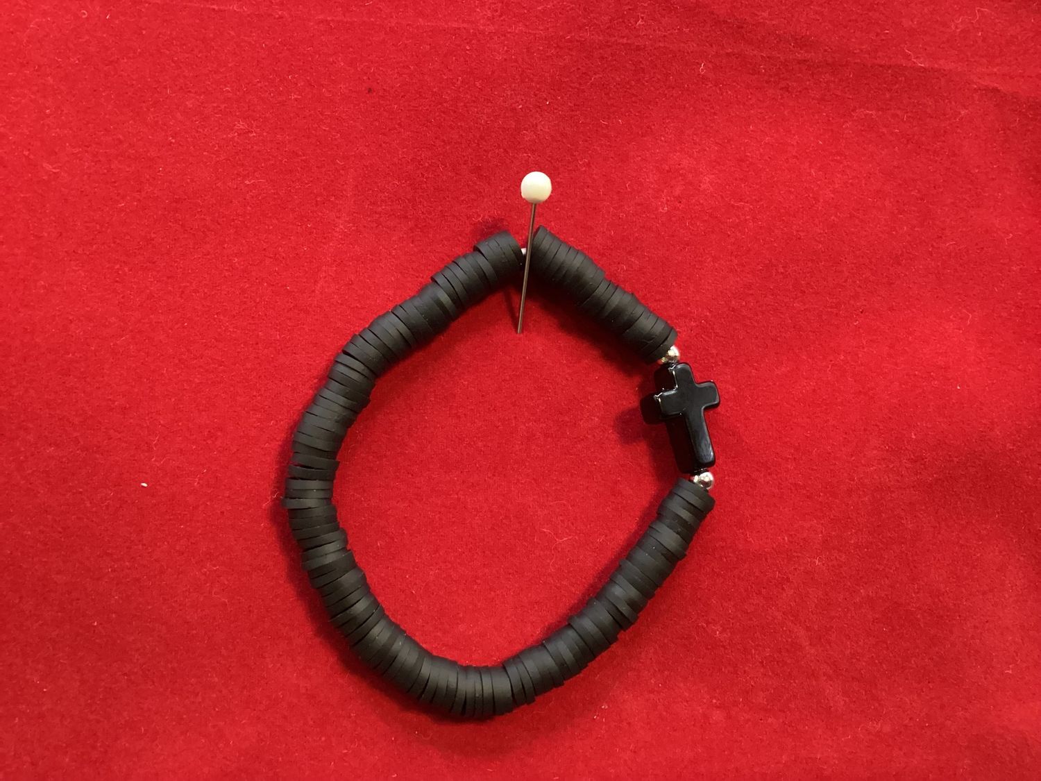 Stretchy Rubberized Black Bracelet