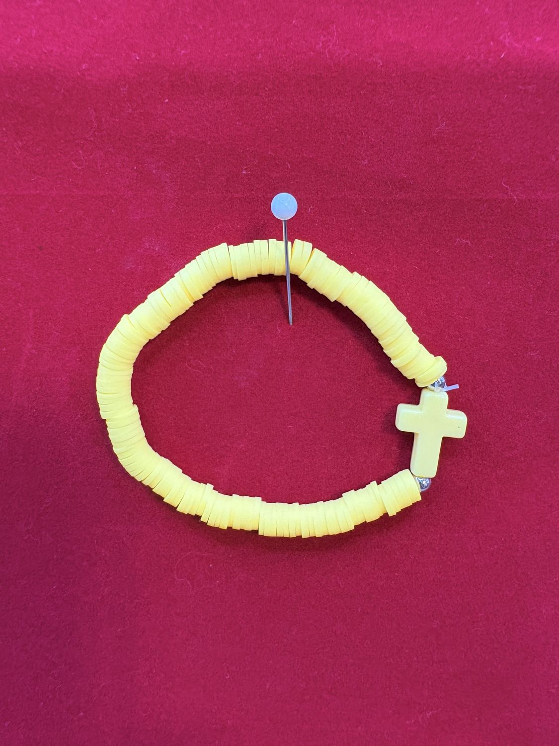 Stretchy Rubberized Yellow Bracelet