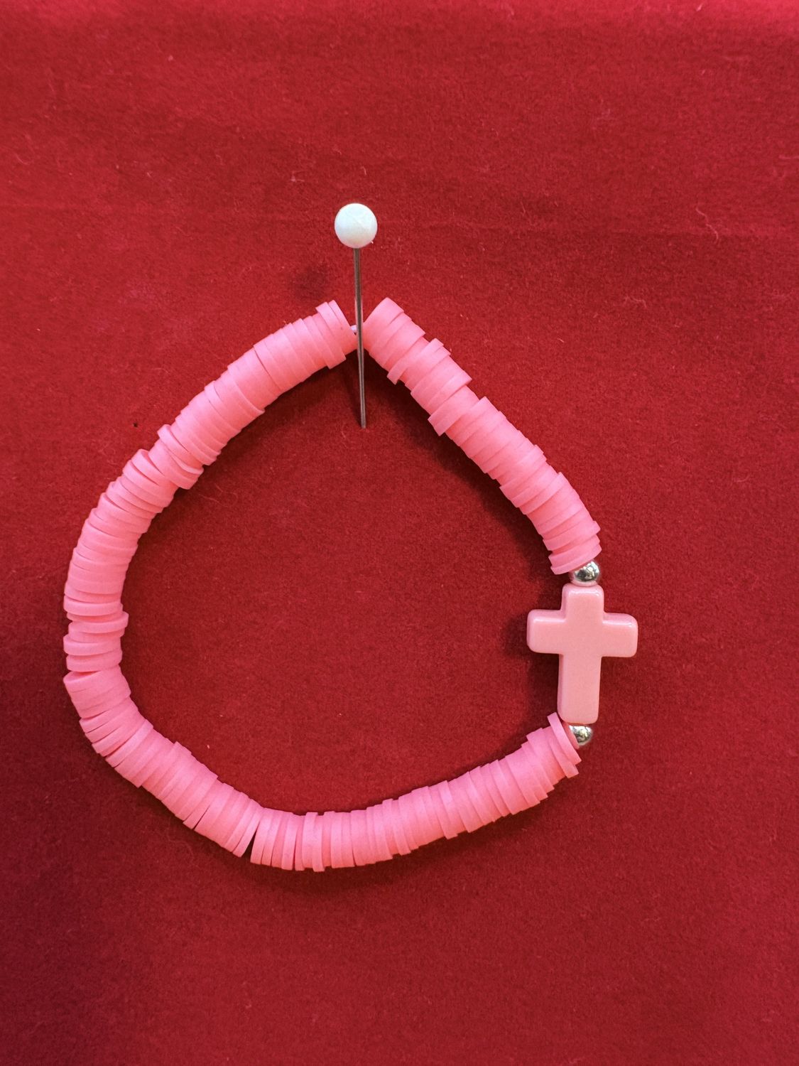 Stretchy Rubberized Peach  Bracelet