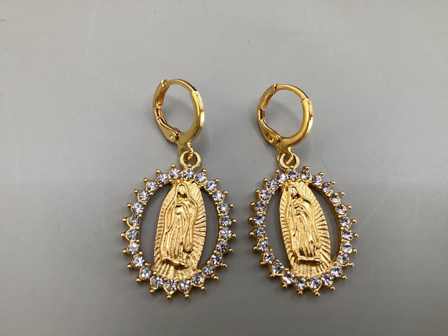 Earrings gold-tone Our Lady of Guadulope