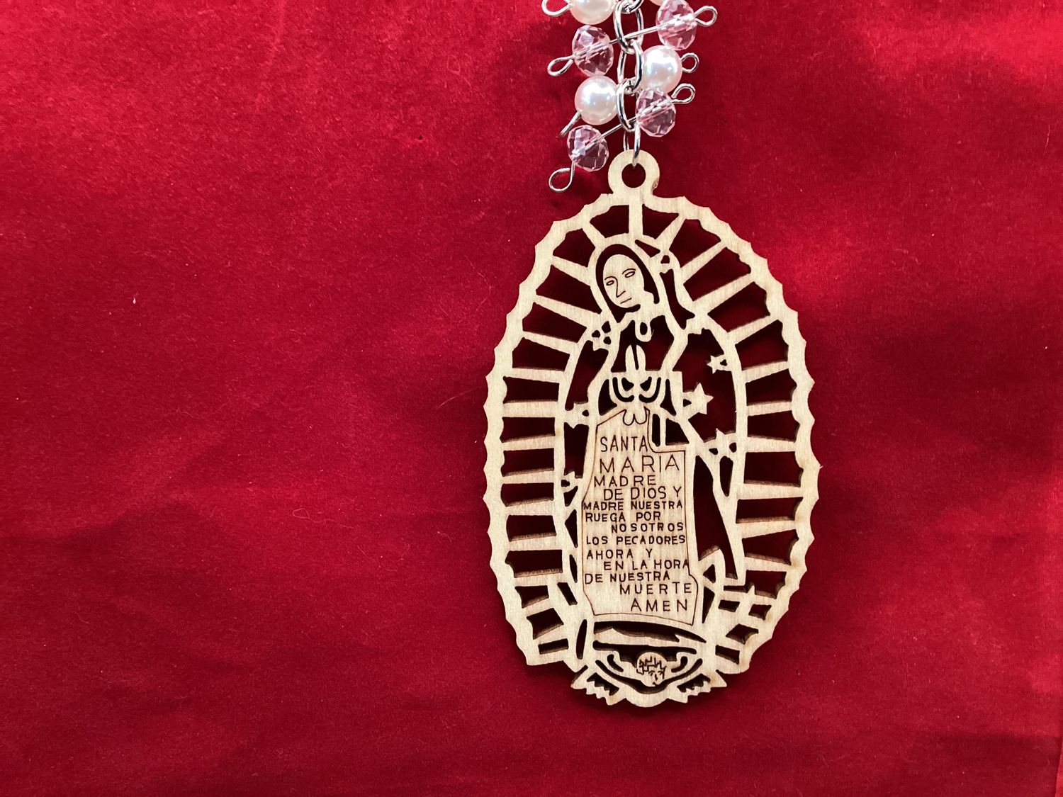 Auto accessory Our Lady Of Guadalupe wood