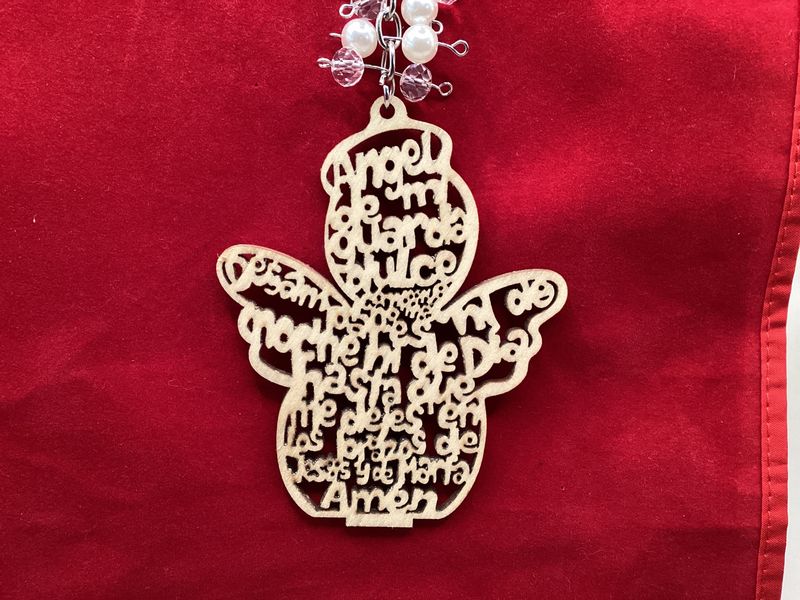 Auto accessory Angel shape in wood cutout