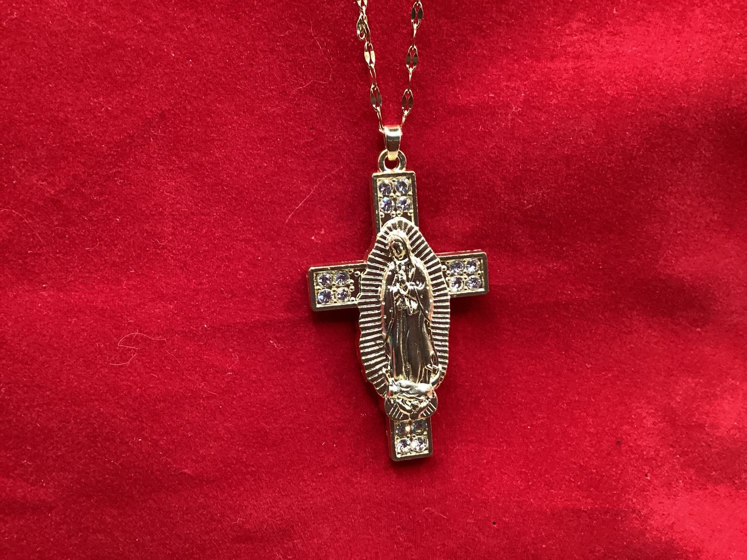 Necklace Our Lady of Guadalupe Cross Gold
