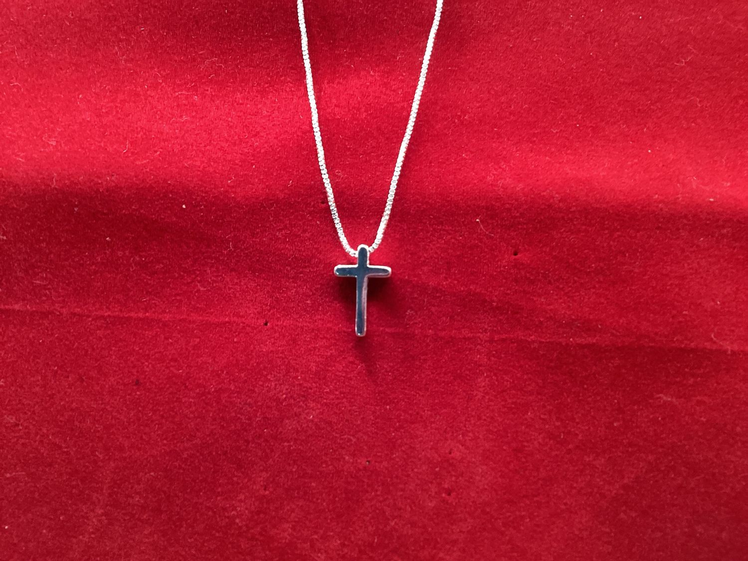 Necklace silver-tone Minimalist Cross