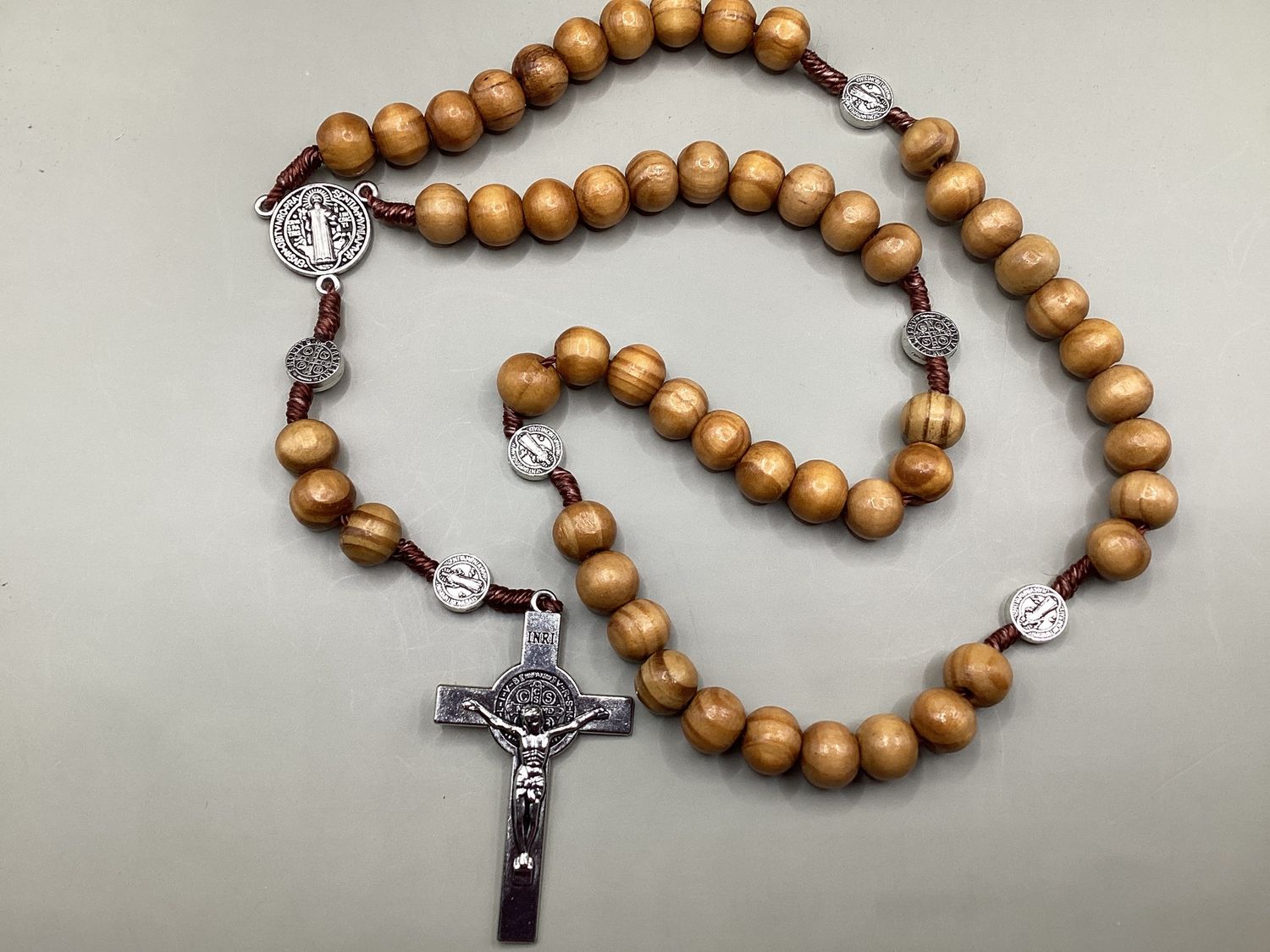 Rosary St Benedict wooden