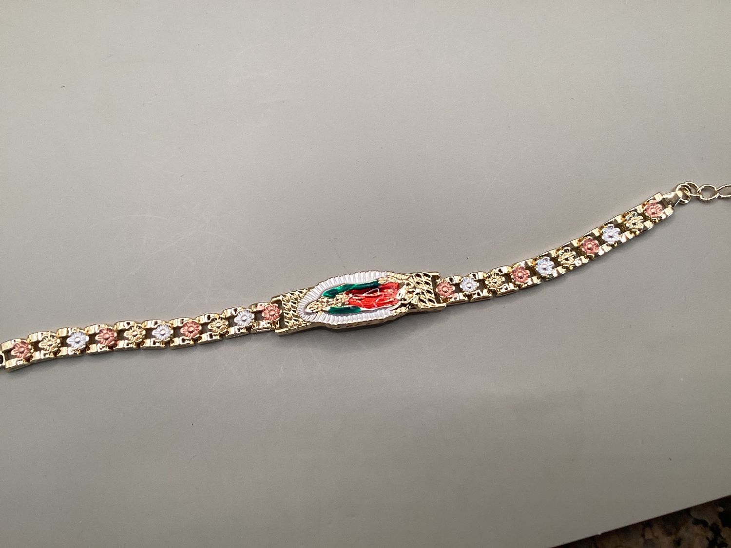 Our Lady of Guadalupe Bracelet in colors of Mexico robe