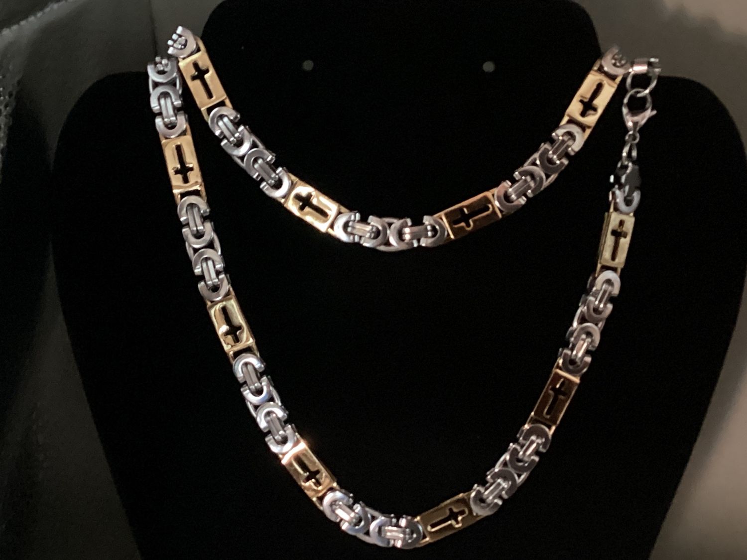 Men’s Two-Tone Bracelet and Necklace Set