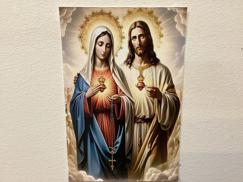 Sacred Heart of Jesus and immaculate heart of Mary United hearts de