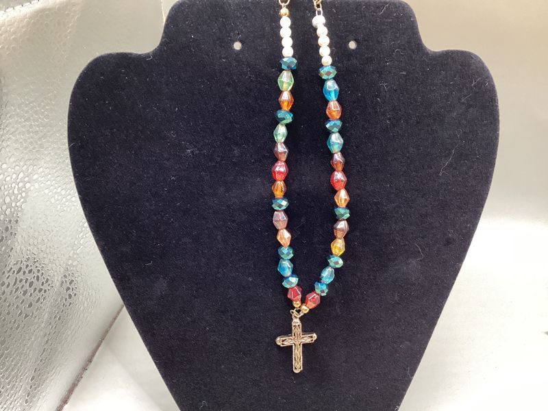 Faith inspired rearview mirror charm with Cross