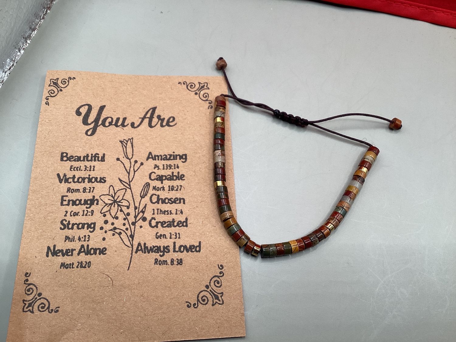 “You Are” Bracelet gift set with Scripture Affirmation Card