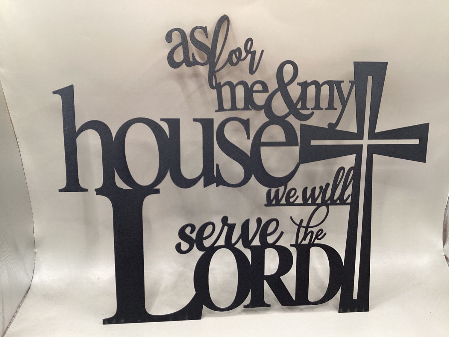 “As for me and my house, we will serve the Lord” Metal Wall Art