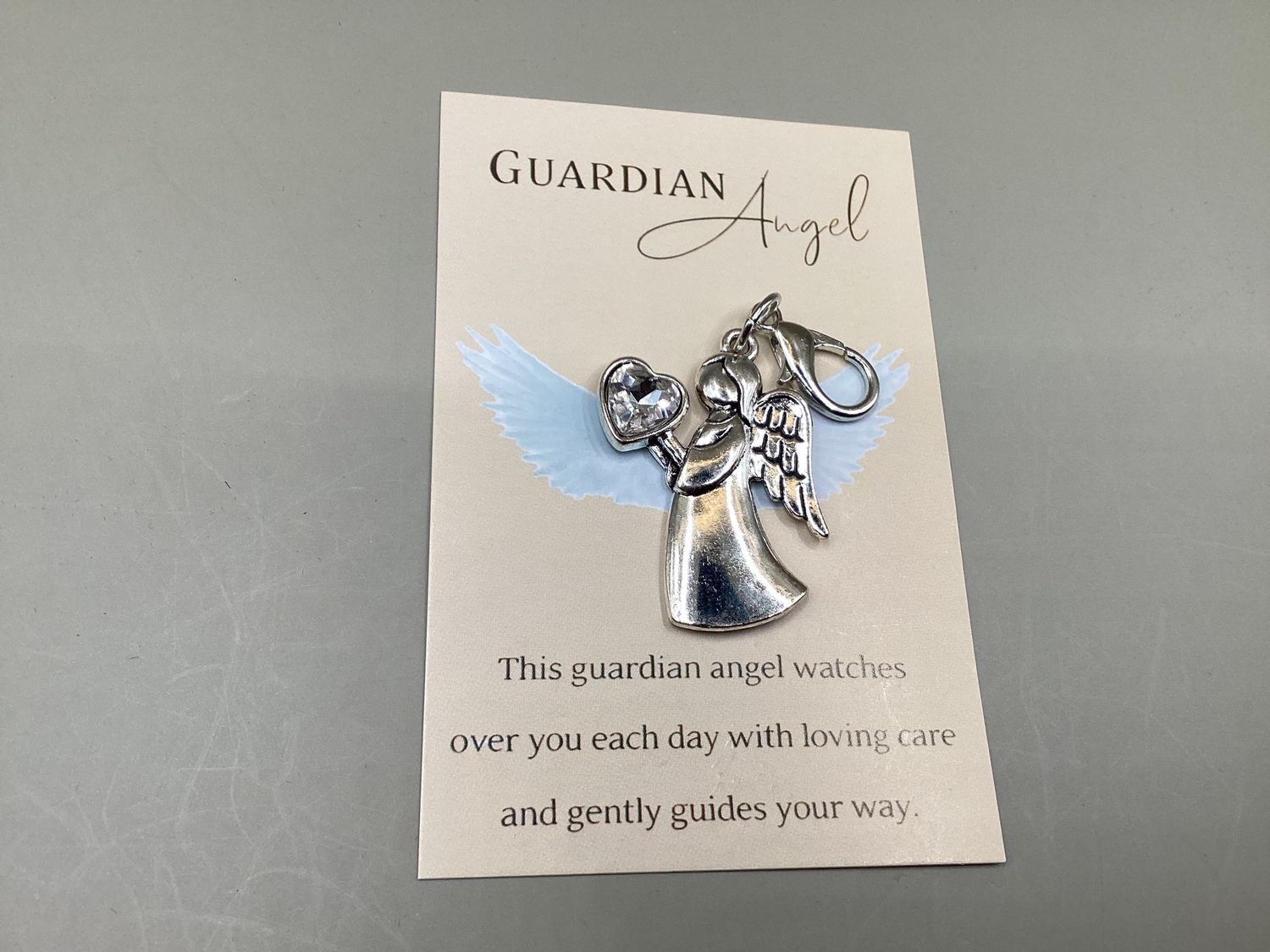 Guaradian Angel Heart Charm with Card