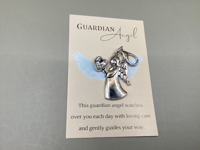Guaradian Angel Heart Charm with Card