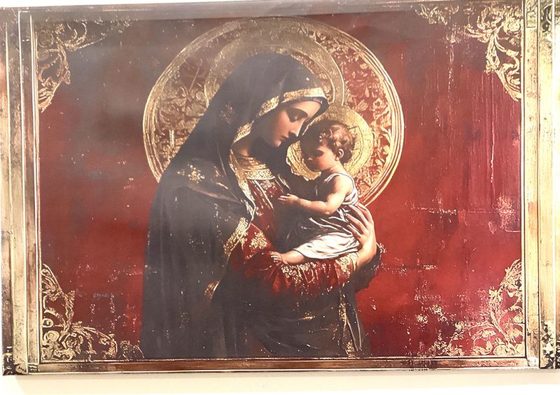 Madonna and Child icon style wall art
