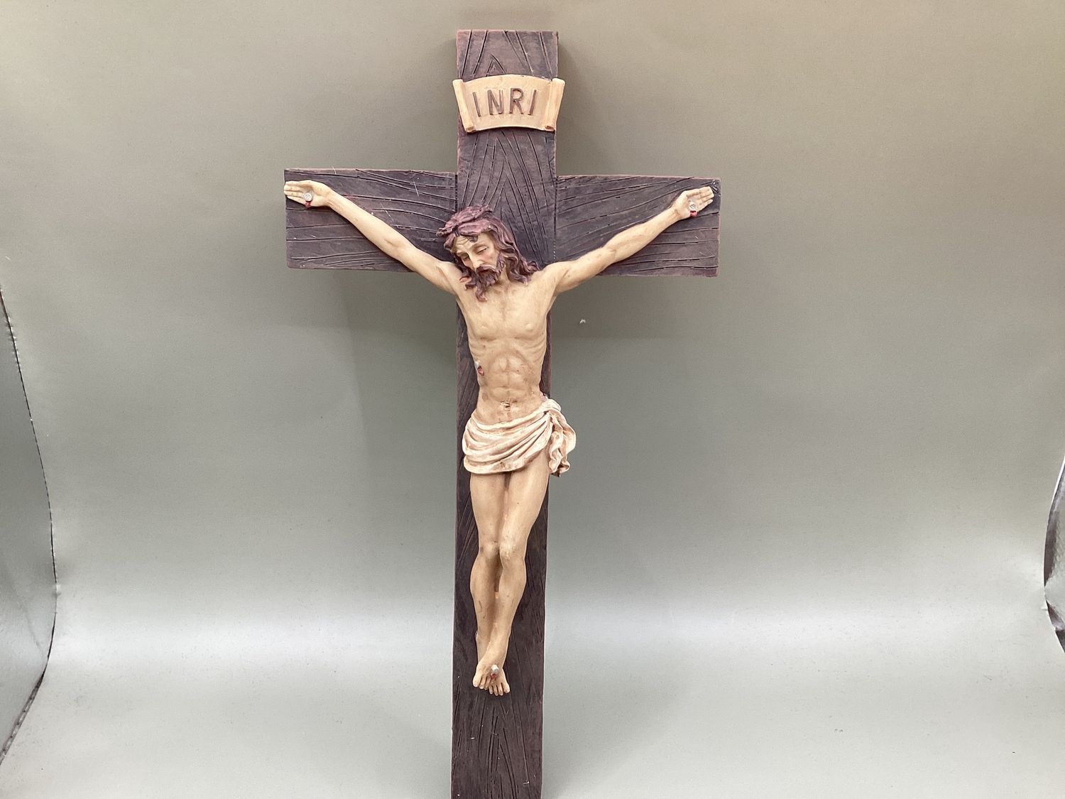 Crucifix Wall Art with INRI Plaque