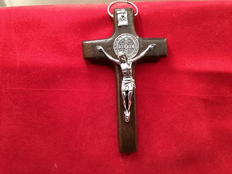 St Benedict Crucifix-Traditional Wood Style