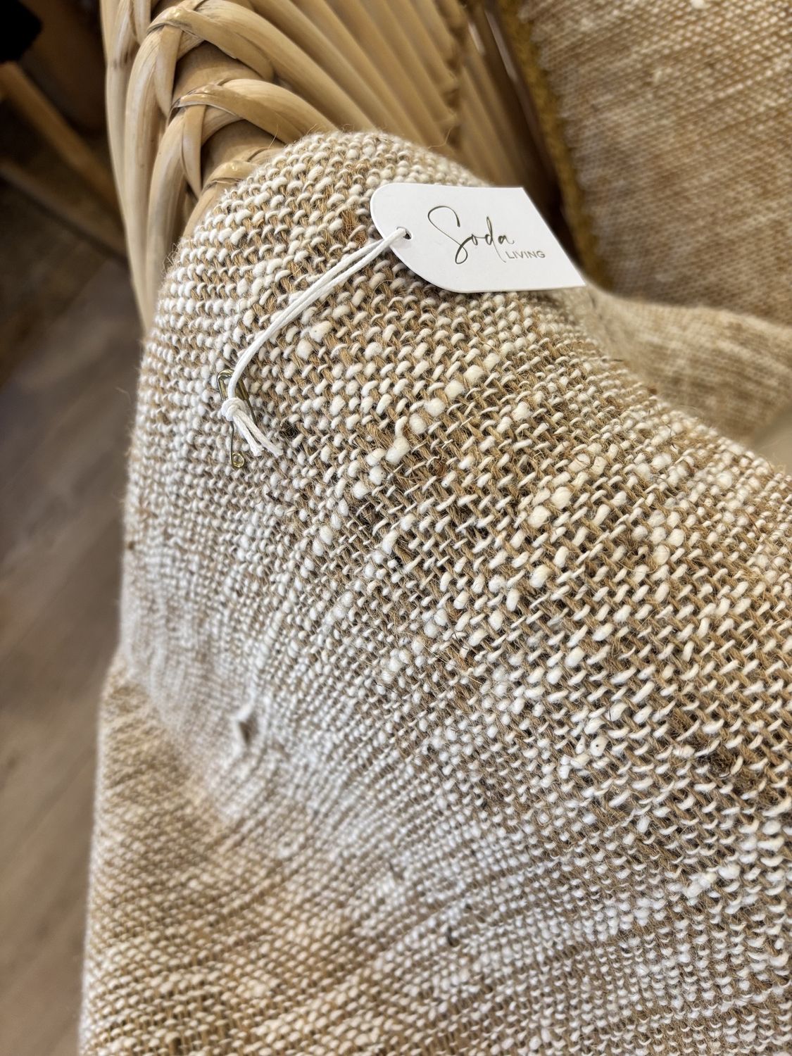 Tan & Cream Long Fringe Throw