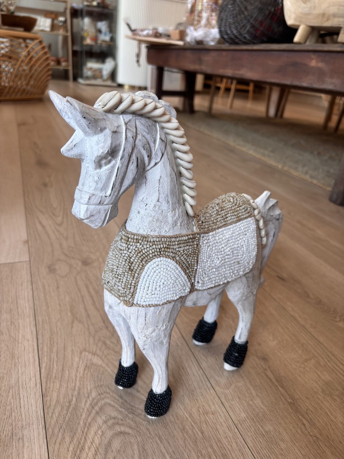 Beaded Horse White